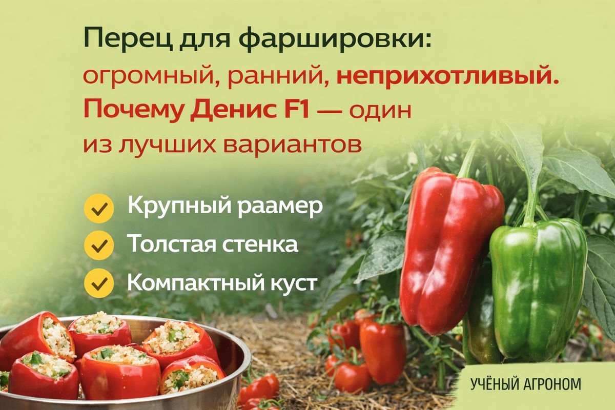 Перец Денис F1: идеальный выбор для фаршировки в холодных регионах