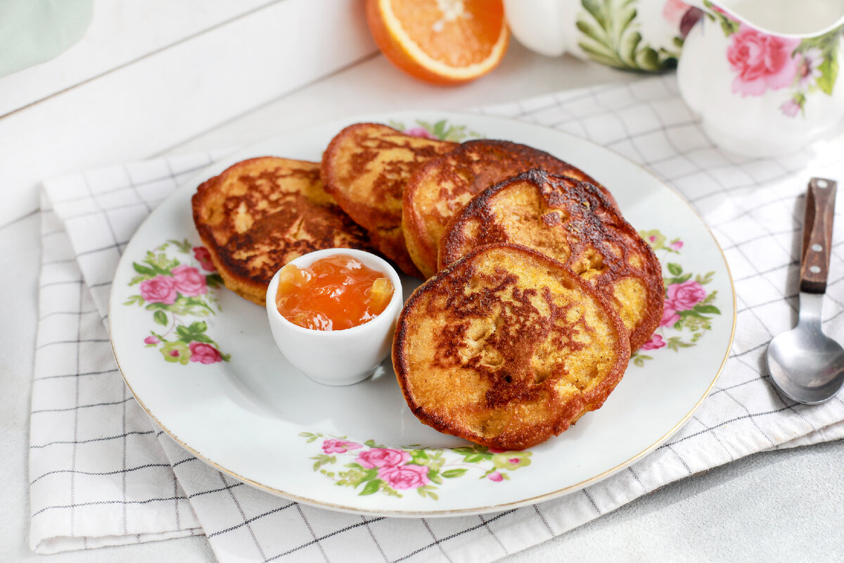 Постные тыквенные оладьи: солнечное угощение с апельсиновым джемом