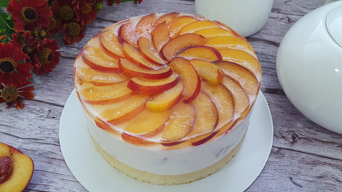 Легкий и вкусный диетический торт с нектарином всего за 75 калорий