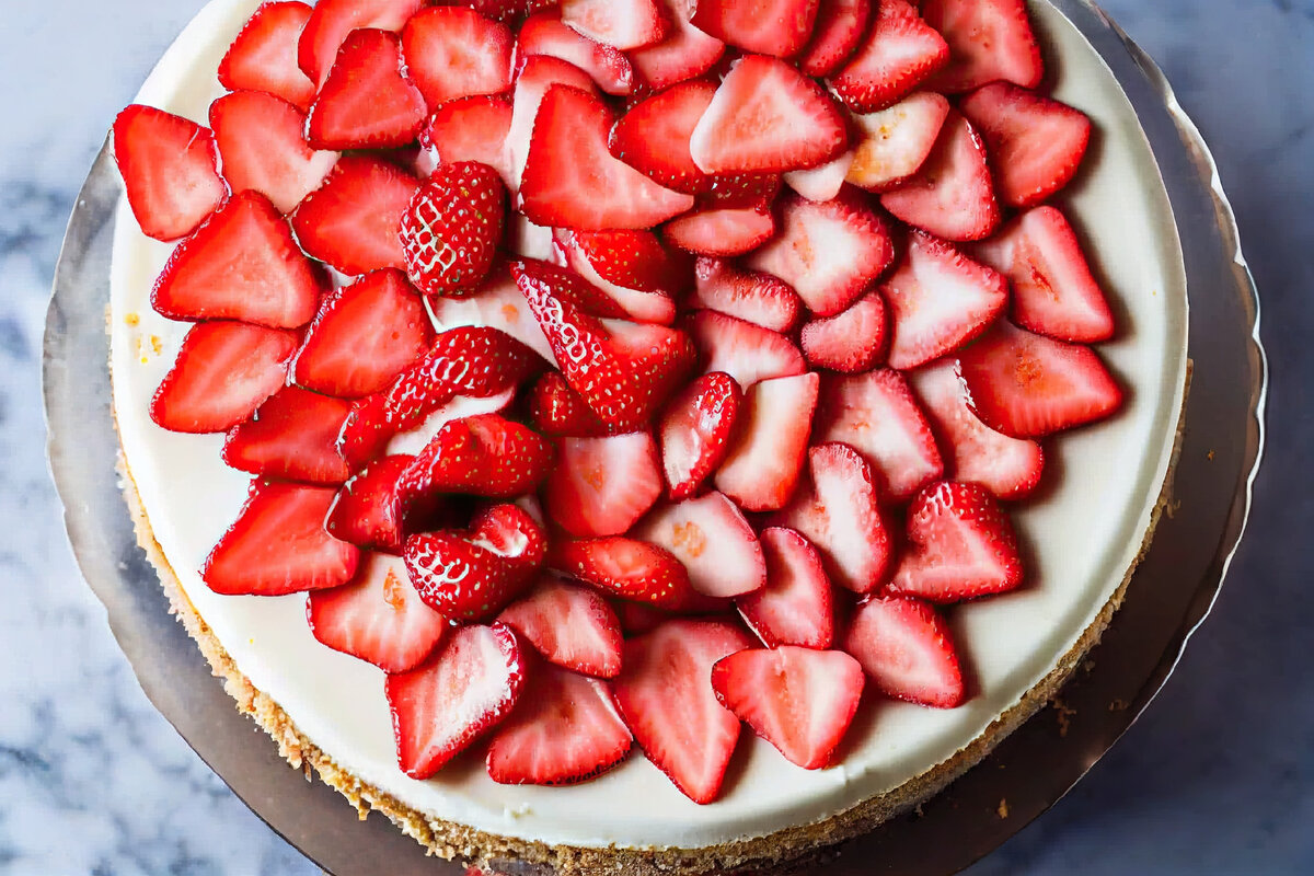 Легкий и Вкусный Торт без Выпечки с Клубникой