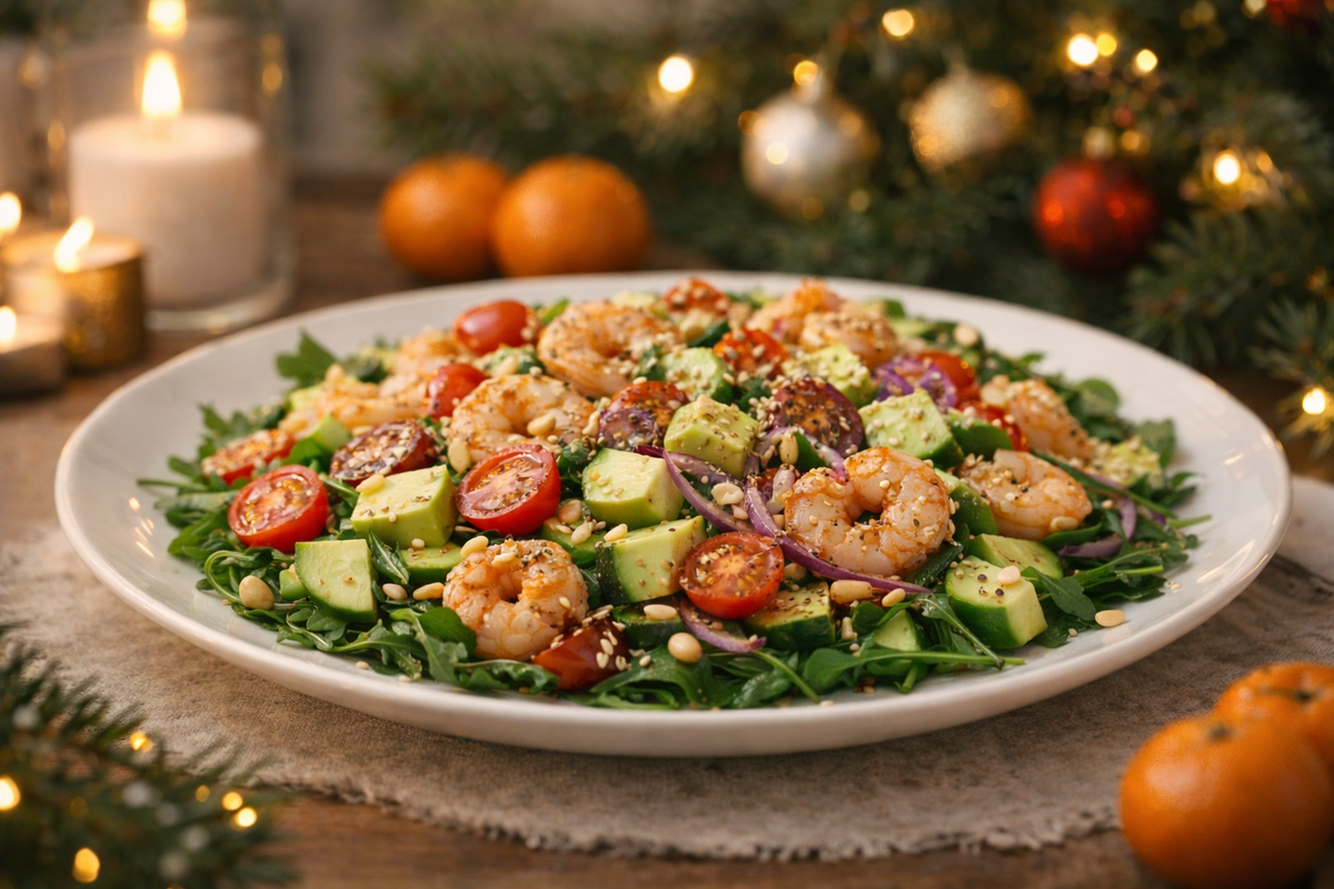 Нежный новогодний салат с креветками и авокадо: идеальное блюдо для праздничного стола