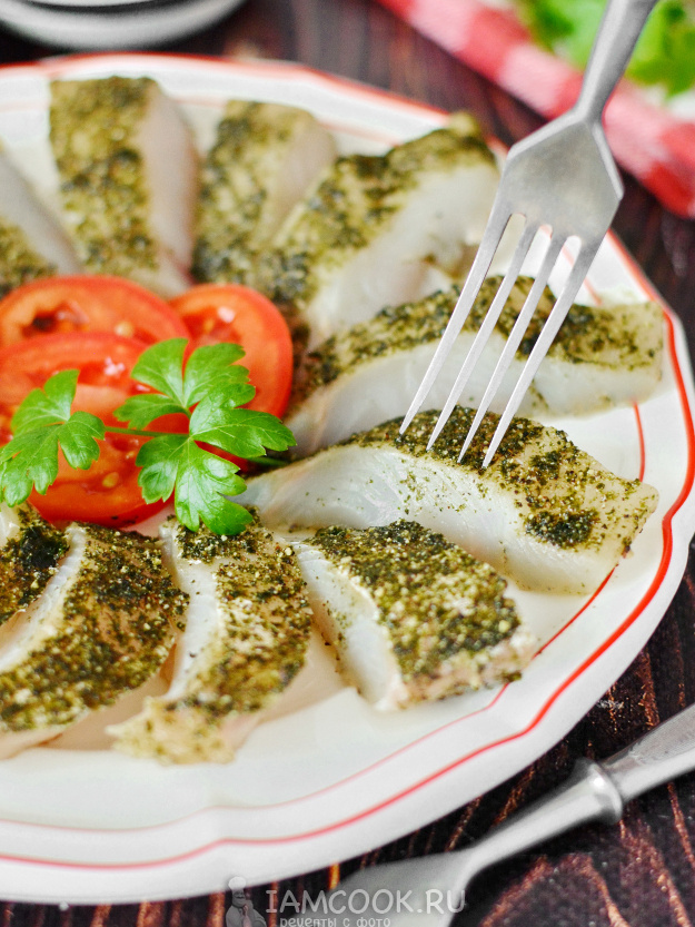 Как легко засолить палтуса с нори и перцем